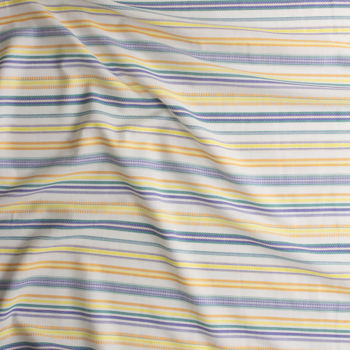 Multi Embroidered Horizontal Stripe Cotton Lawn #30146 Fabric By The Yard - Wide shot