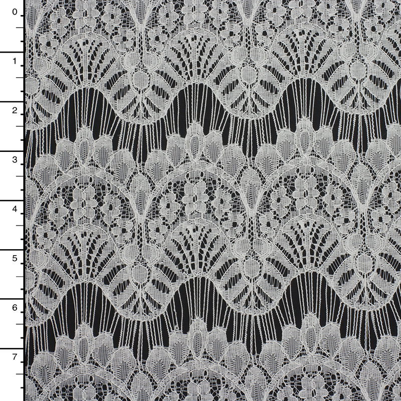 White Embroidered Eyelash Lace