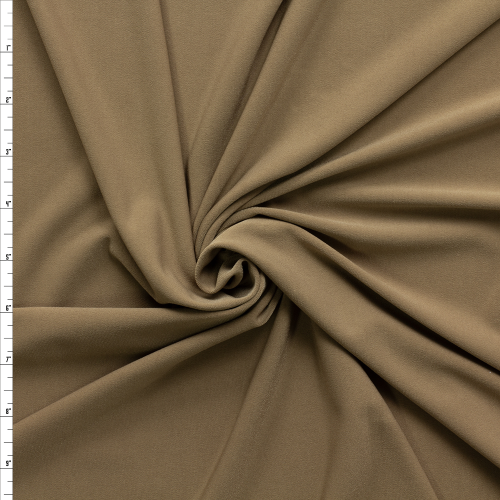 Tan Midweight Stretch ITY Knit #30165 Fabric By The Yard