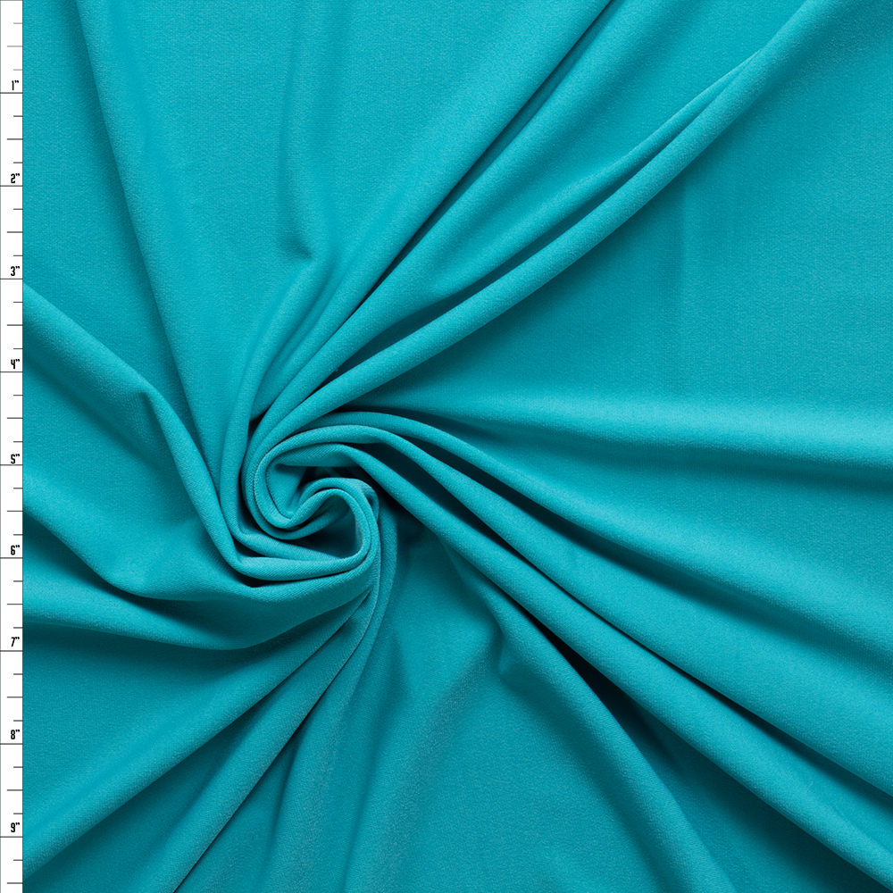 Bright Teal Midweight Stretch ITY Knit #30170 Fabric By The Yard