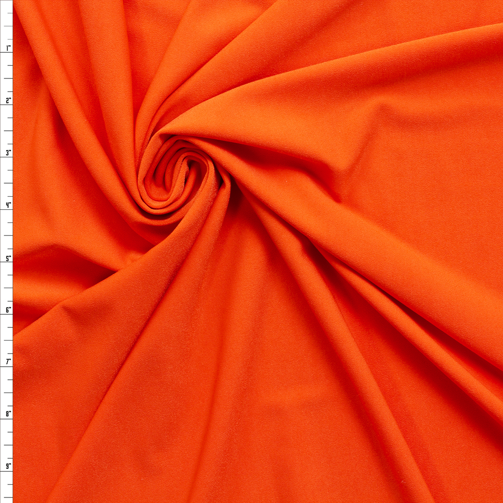 Bright Orange Midweight Stretch ITY Knit #30178 Fabric By The Yard