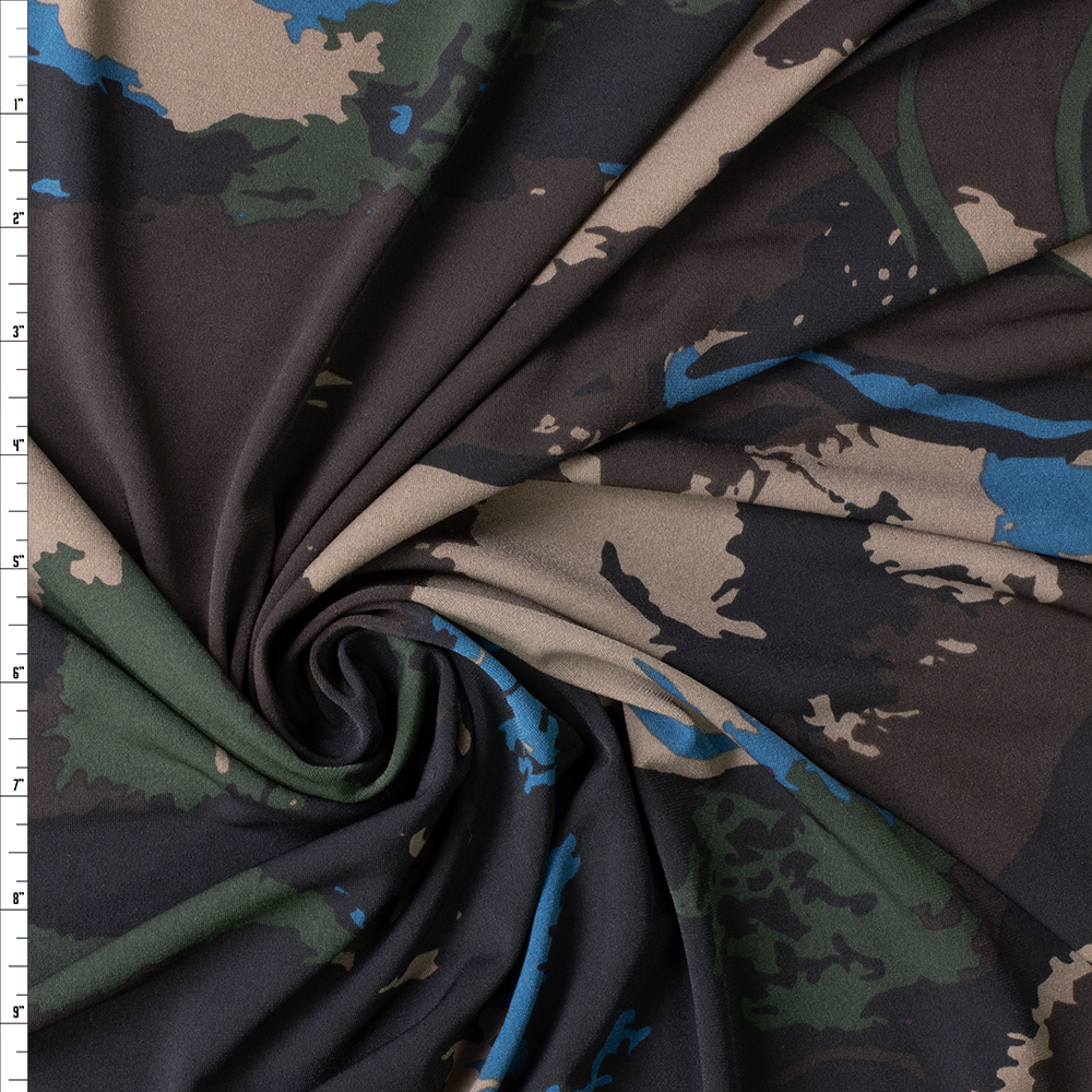 Earthtone Grunge Midweight Stretch ITY Knit #30186 Fabric By The Yard