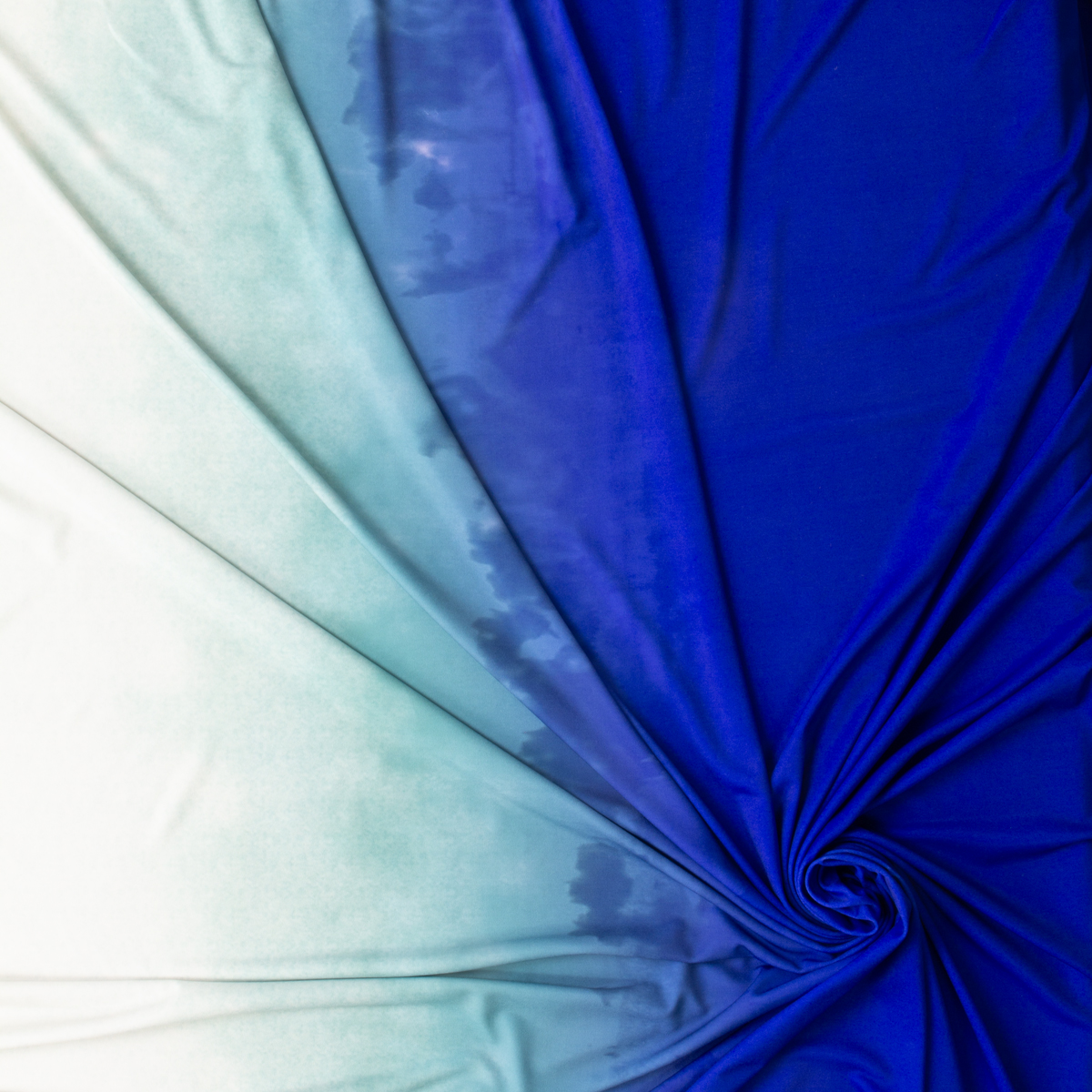 Blue And White Ombre Midweight Stretch ITY Knit #30191 Fabric By The Yard - Wide shot