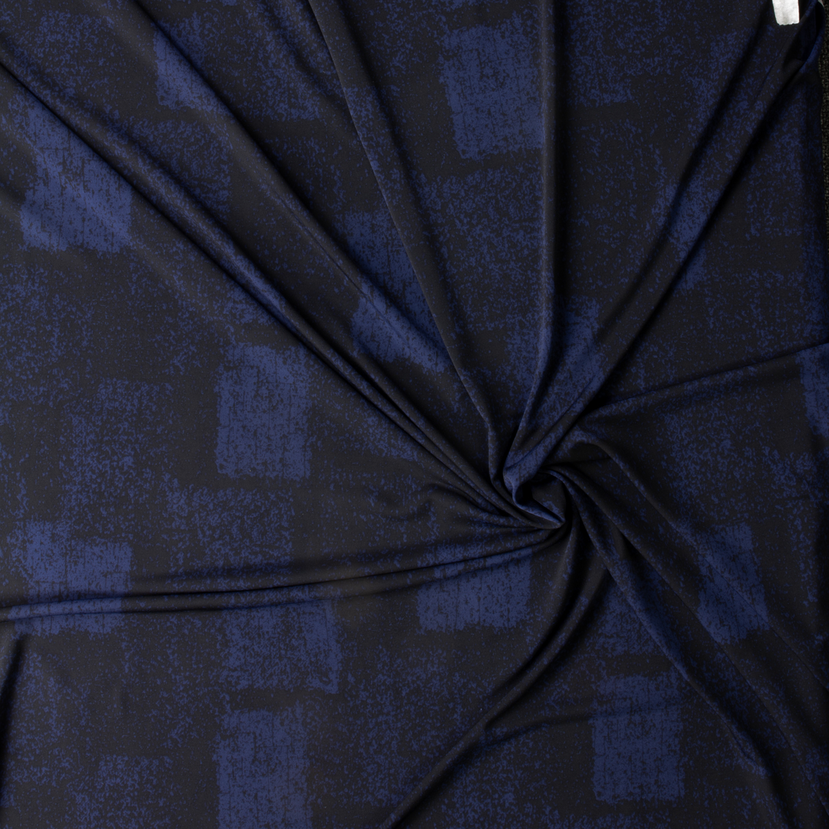 Midnight and Black Block Grunge Midweight Stretch ITY Knit #30195 Fabric By The Yard - Wide shot