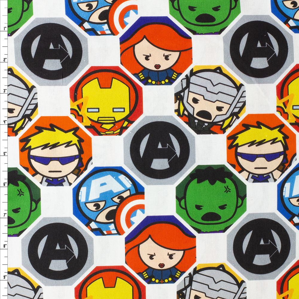 Avengers Hex Grid Quilter’s Cotton from Spring Creative #30201 Fabric By The Yard
