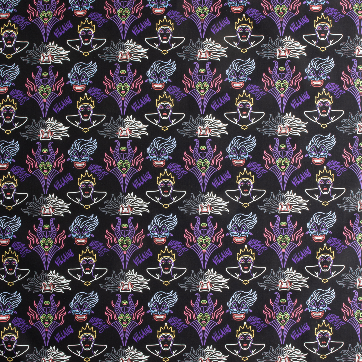 Disney Villain Outline Quilter’s Cotton from Spring Creative #30205 Fabric By The Yard - Wide shot