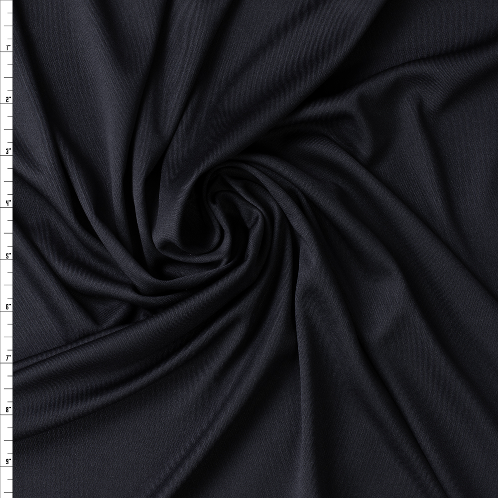 Black 70 Denier Poly Interlock Knit #30346 Fabric By The Yard