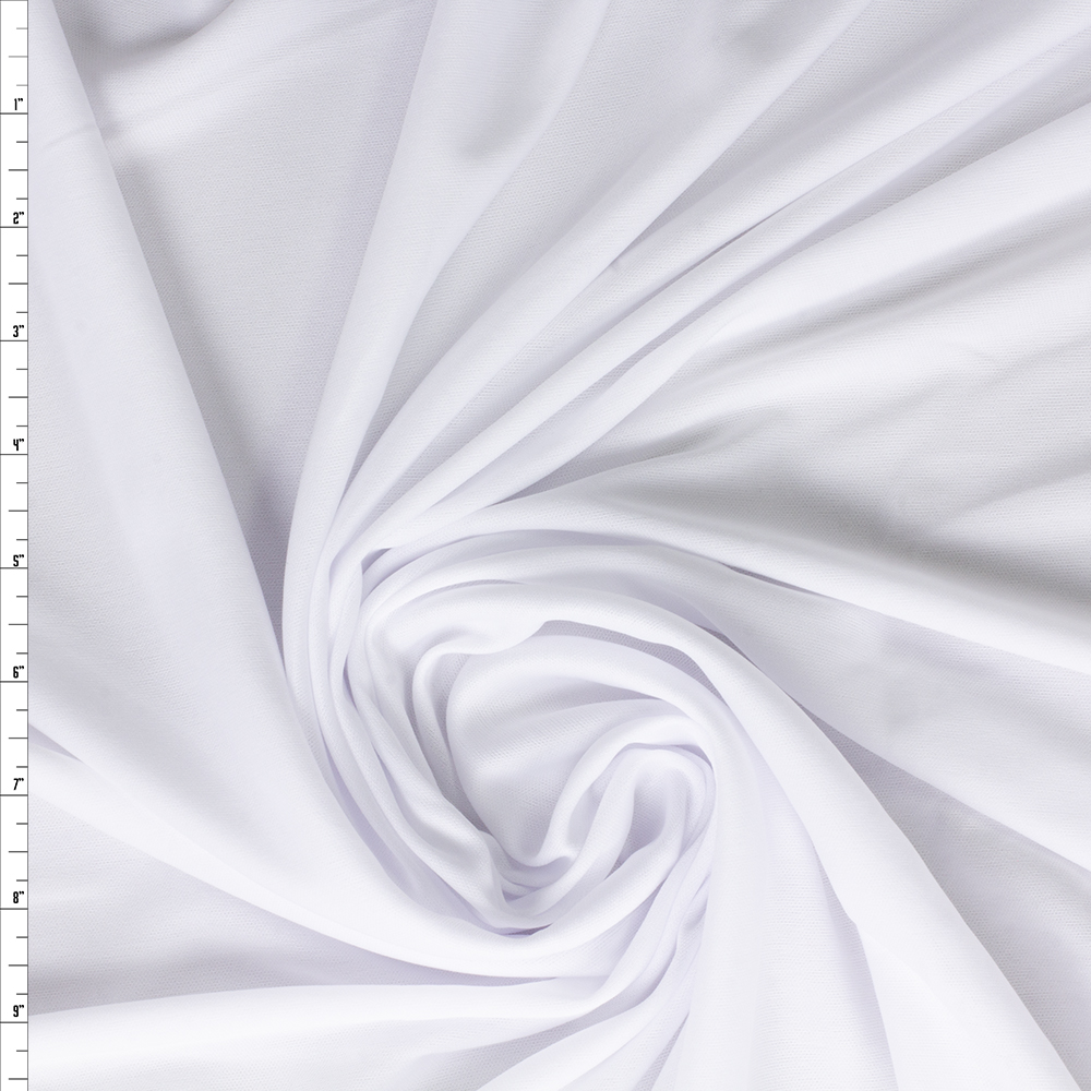White 70 Denier Poly Interlock Knit #30347 Fabric By The Yard