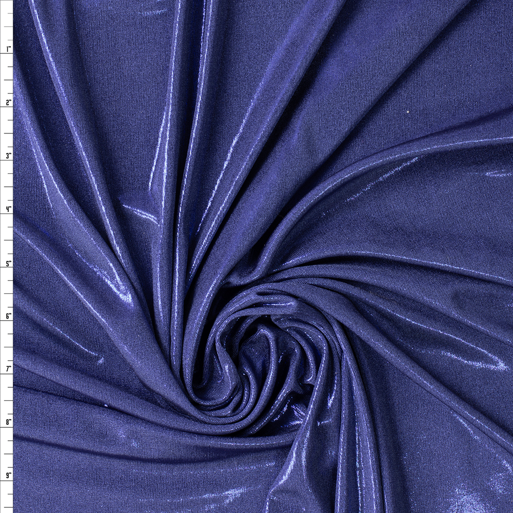 Navy Blue Slinky Metallic Shimmer Spandex #30351 Fabric By The Yard