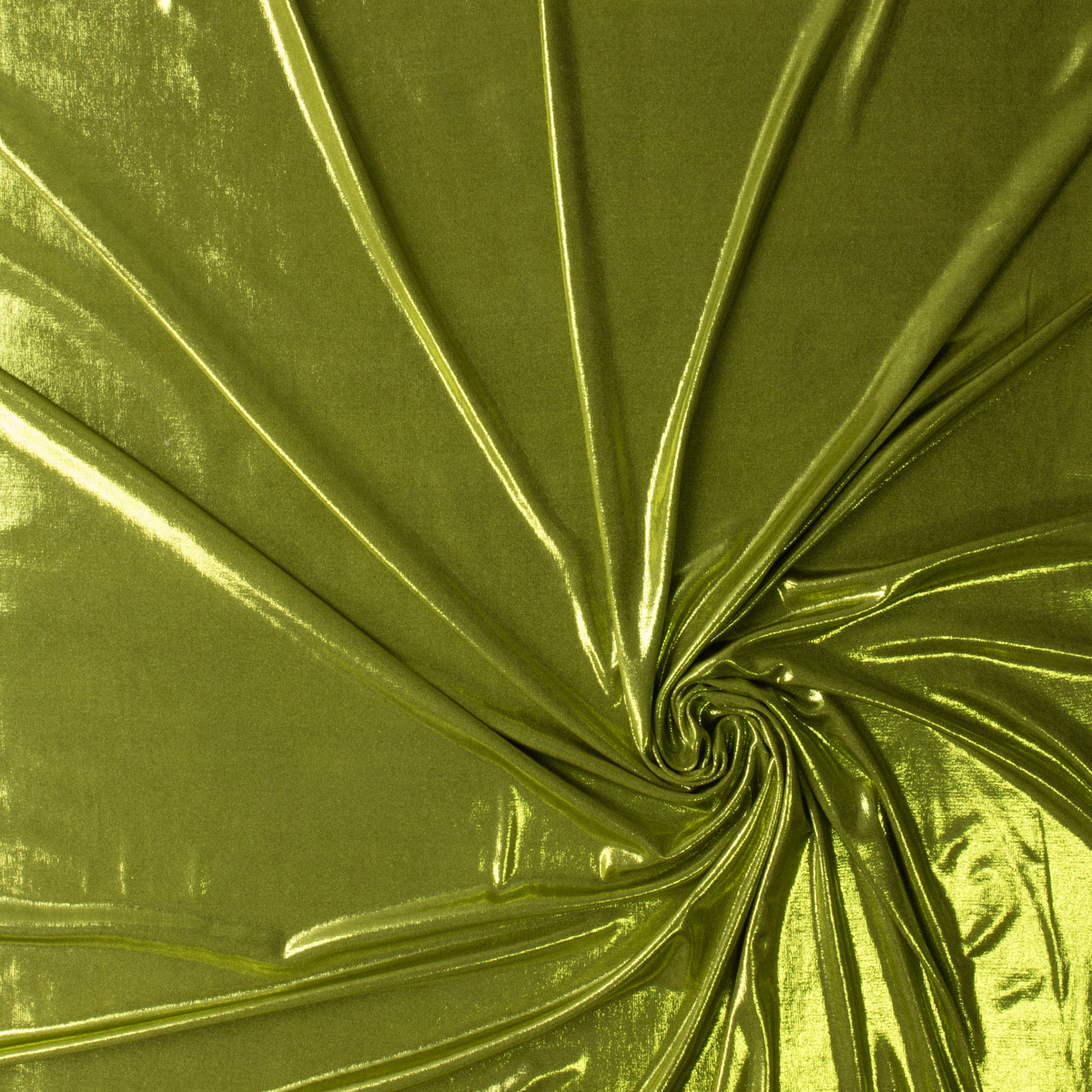 Lime Green Slinky Metallic Shimmer Spandex #30353 Fabric By The Yard - Wide shot
