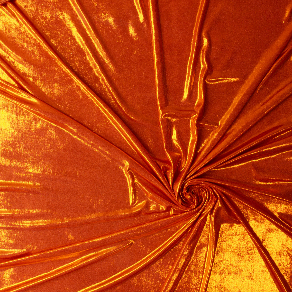 Bright Orange Slinky Metallic Shimmer Spandex #30354 Fabric By The Yard - Wide shot