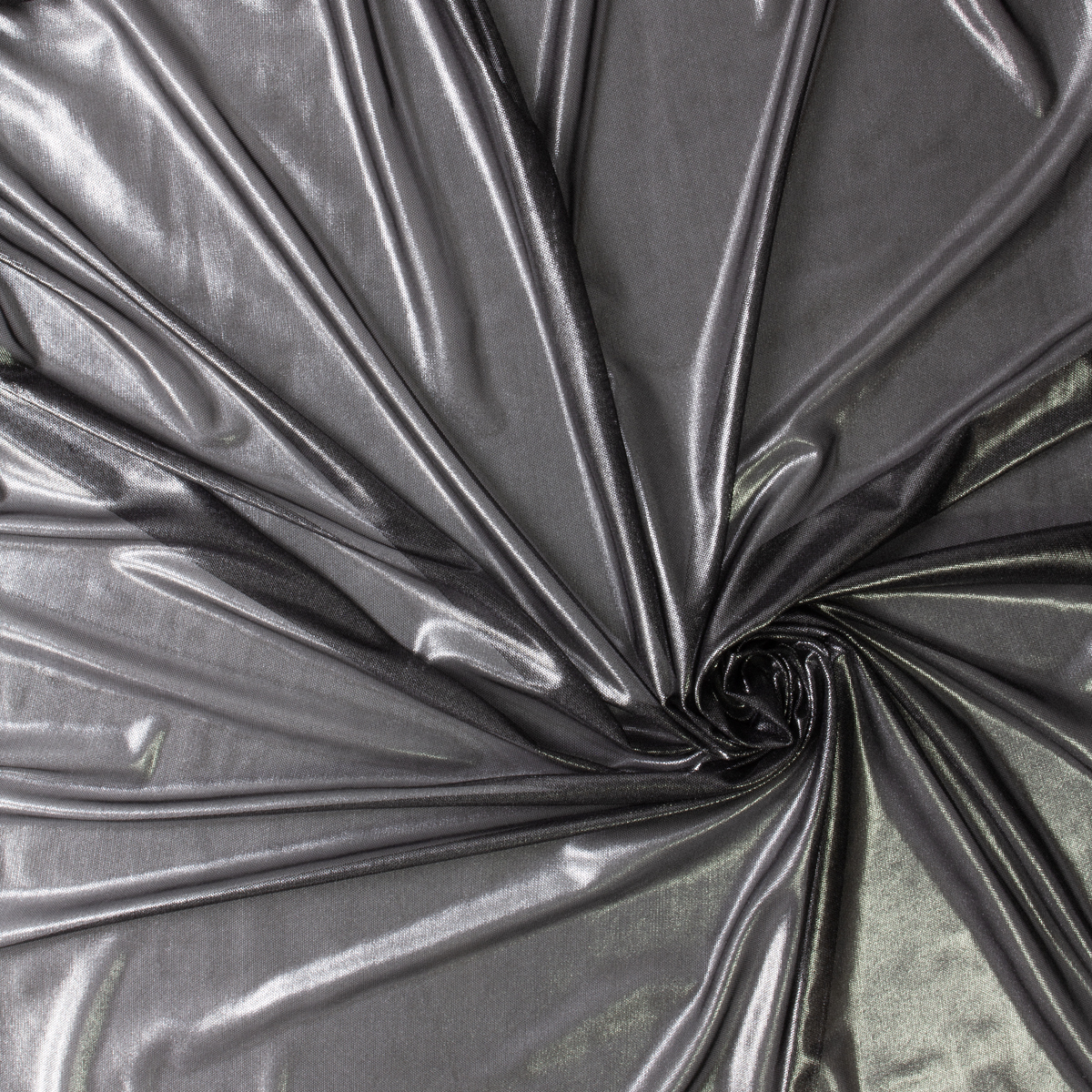Metallic Silver on Black Power Mesh #30358 Fabric By The Yard - Wide shot