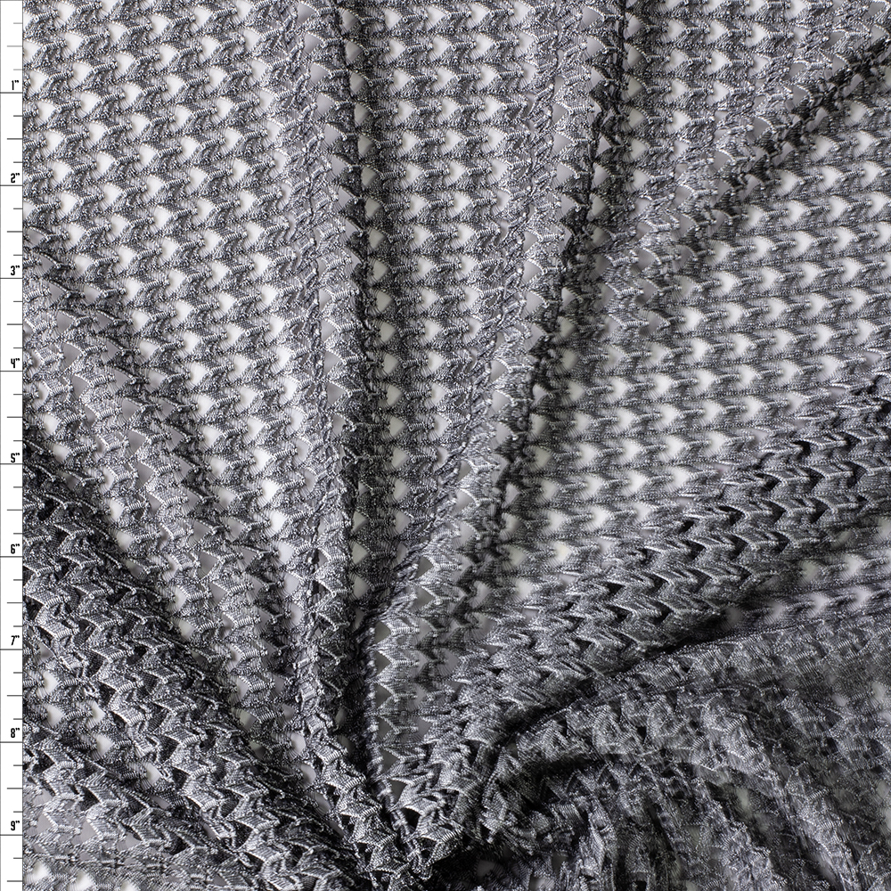Charcoal Chevron Mesh #30360 Fabric By The Yard
