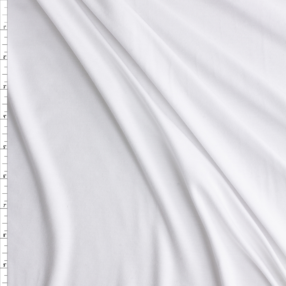 White Bamboo Jersey Knit #30380 Fabric By The Yard