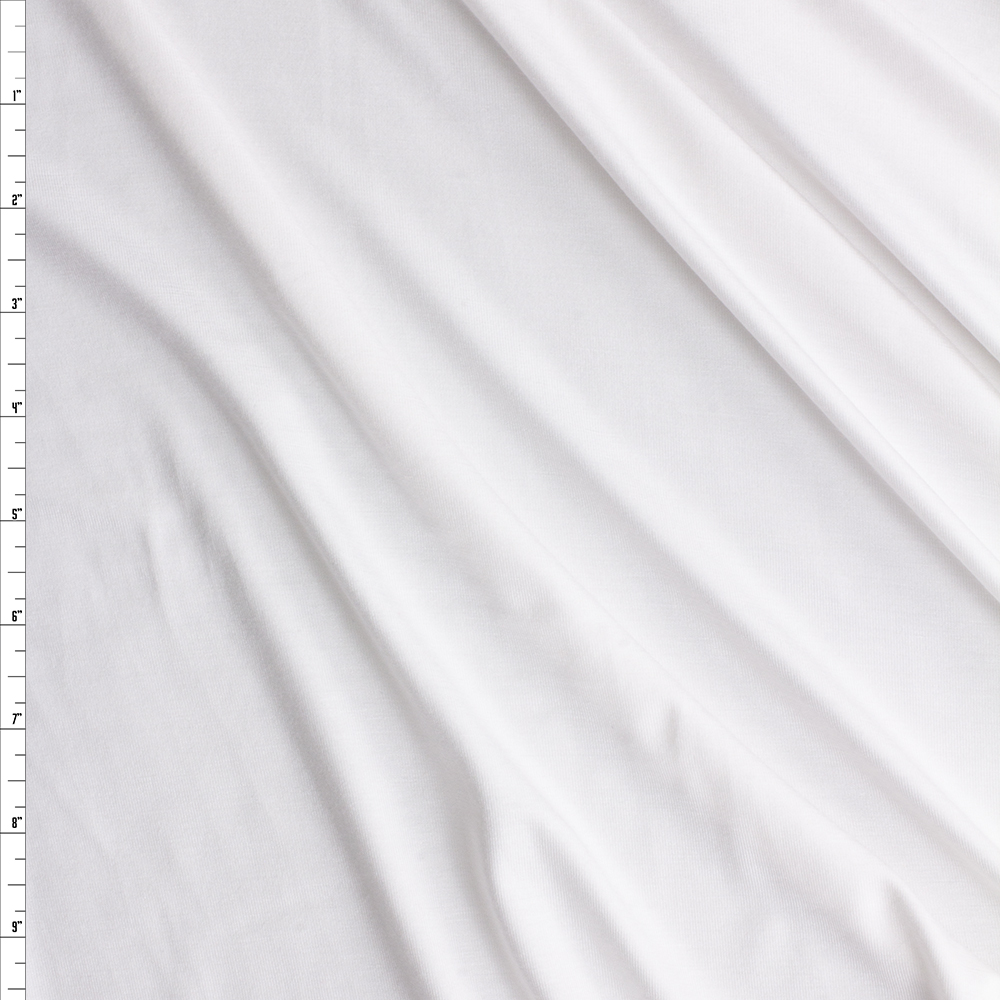 Warm White Bamboo Jersey Knit #30384 Fabric By The Yard