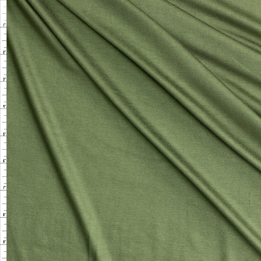 Olive Green Marin Modal/Spandex Jersey Knit #30389 Fabric By The Yard