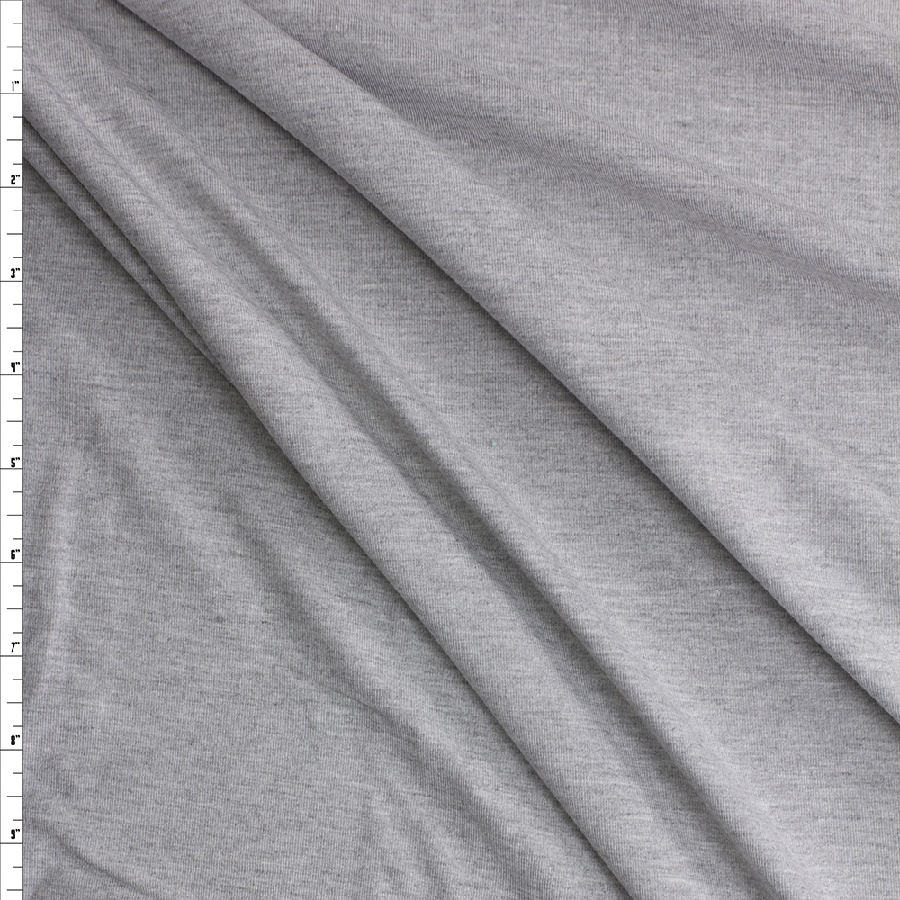 Heather Grey Cotton/Spandex Jersey Knit #30392 Fabric By The Yard