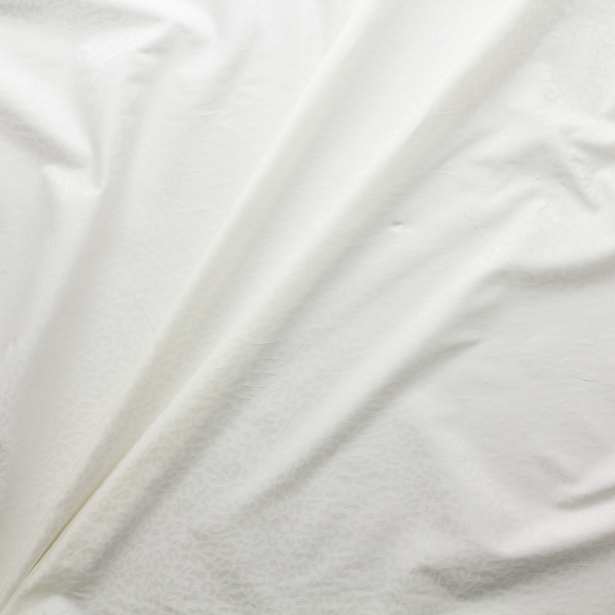 Warm White Tone on Tone Cheetah Stretch Cotton Jaquard #30396 Fabric By The Yard - Wide shot
