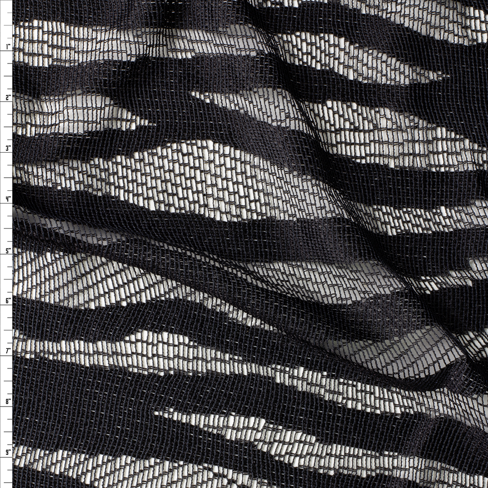 Black on Black Tiger Lace #30407 Fabric By The Yard