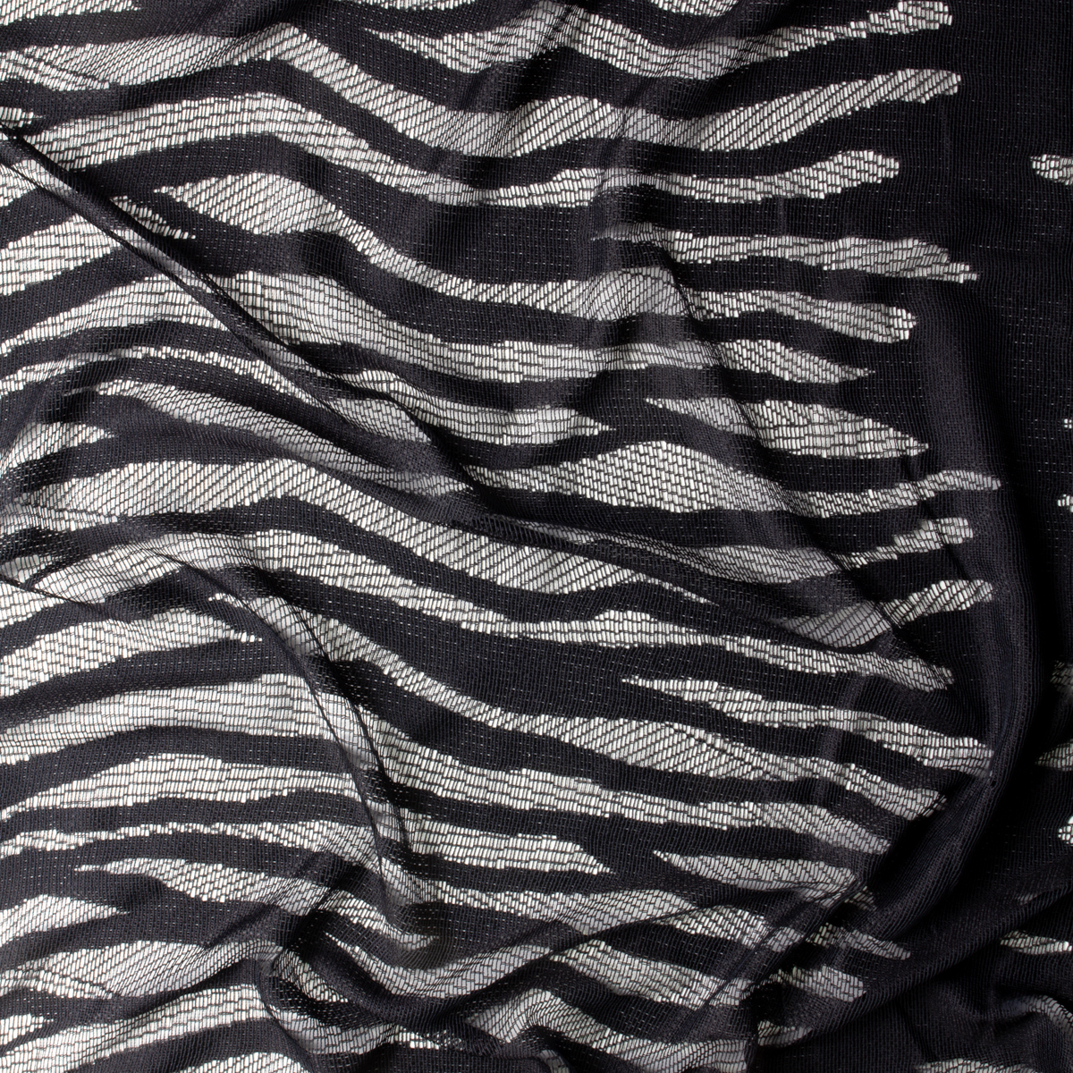 Black on Black Tiger Lace #30407 Fabric By The Yard - Wide shot
