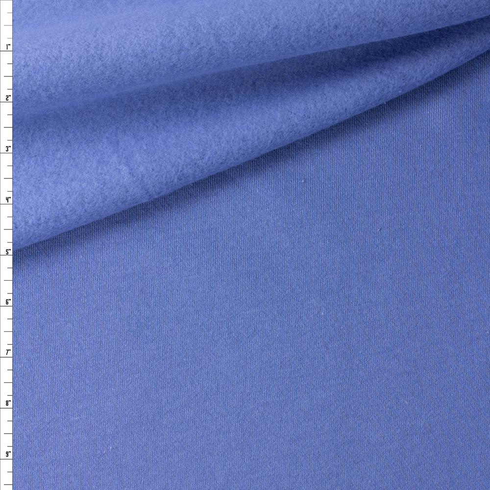 Light Blue Washed Cotton Sweatshirt Fleece #30435 Fabric By The Yard