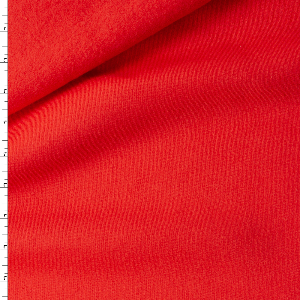 Red Washed Cotton Sweatshirt Fleece #30443 Fabric By The Yard