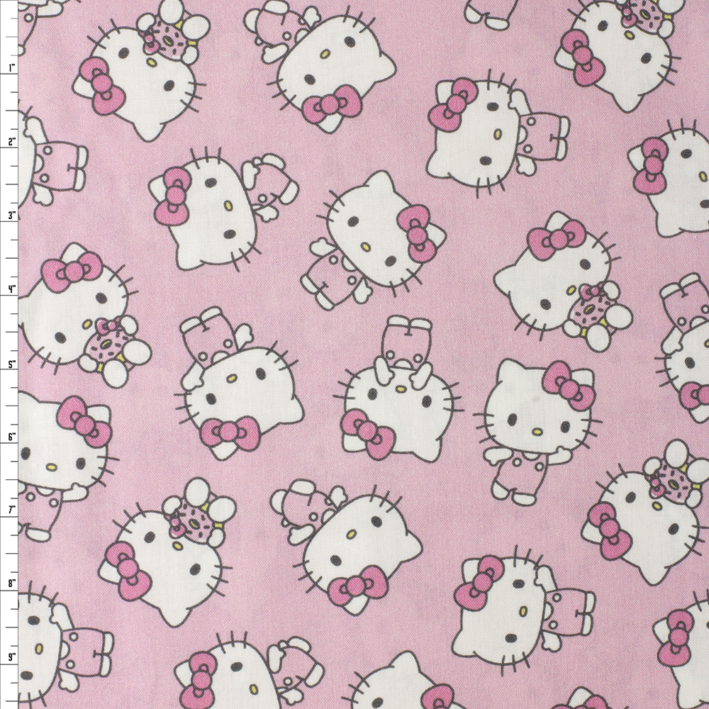 Hello Kitty Pink Sweet Quilter’s Cotton from Maywood Studio #30450 Fabric By The Yard