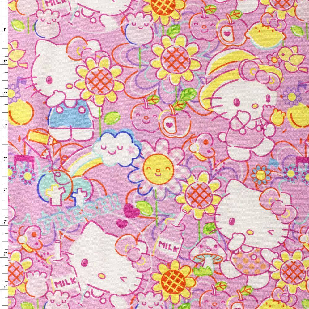 Cali Fabrics Hello Kitty Garden Doodle Quilter's Cotton from