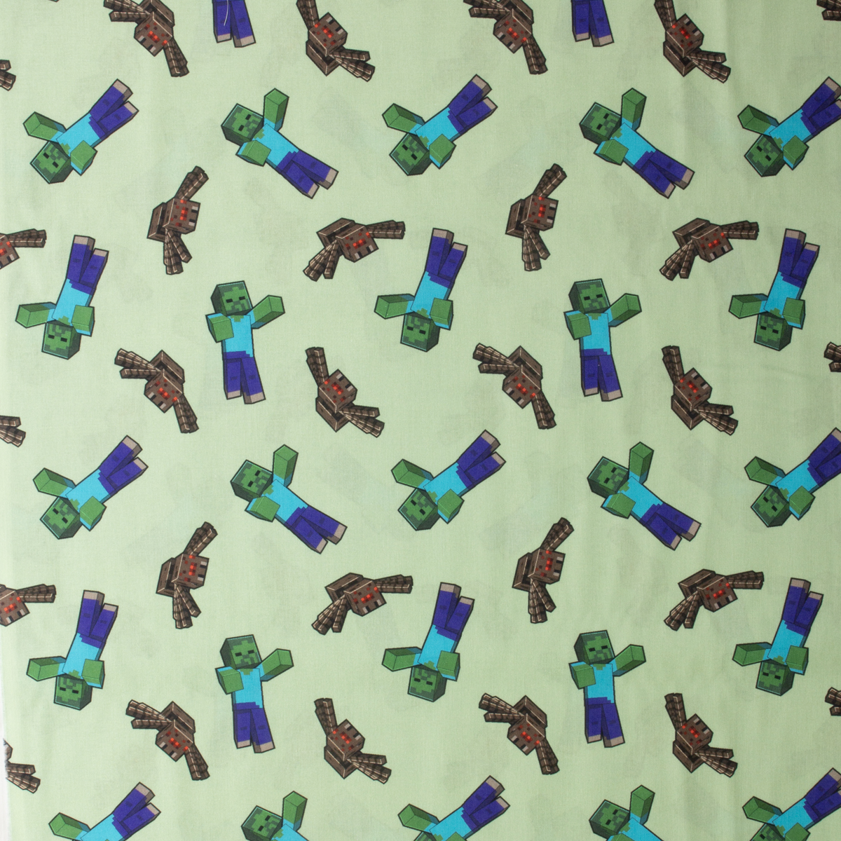 Green Mincraft Quilter’s Cotton from Maywood Studio #30453 Fabric By The Yard - Wide shot