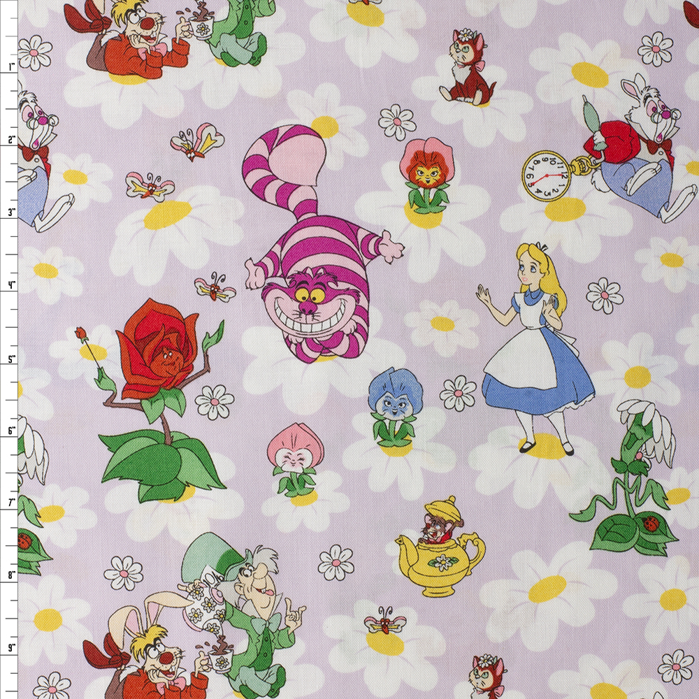 Alice and Friends Among Daisies Quilter’s Cotton from Maywood Studio #30461 Fabric By The Yard