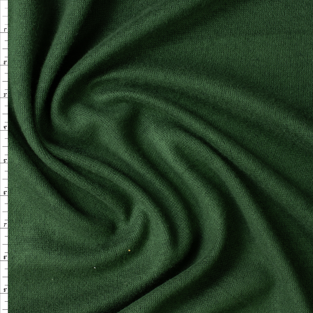 Hunter Green Soft Brushed Midweight Sweater Knit #30475 Fabric By The Yard
