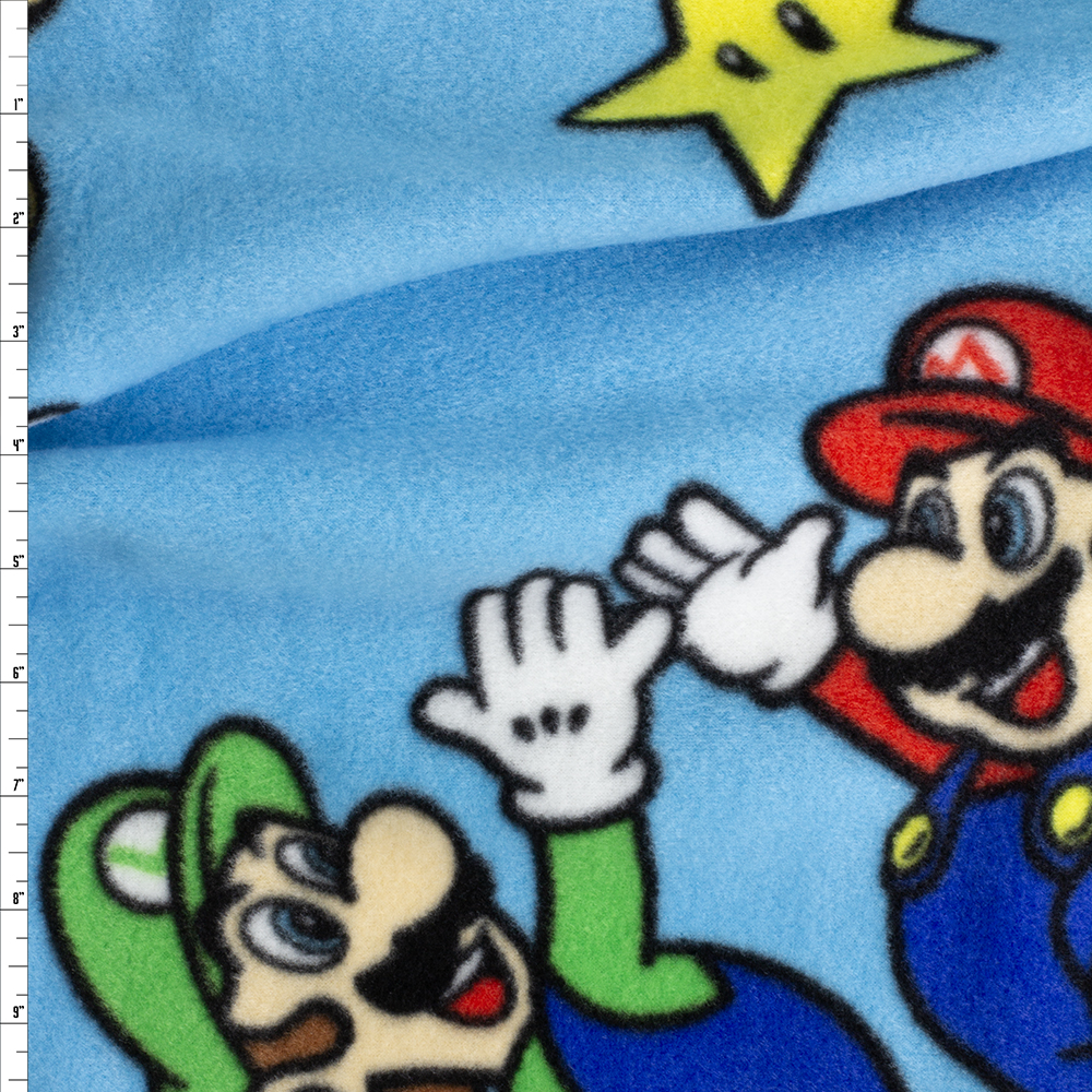 Mario and Luigi High Five Polar Fleece #30482 Fabric By The Yard