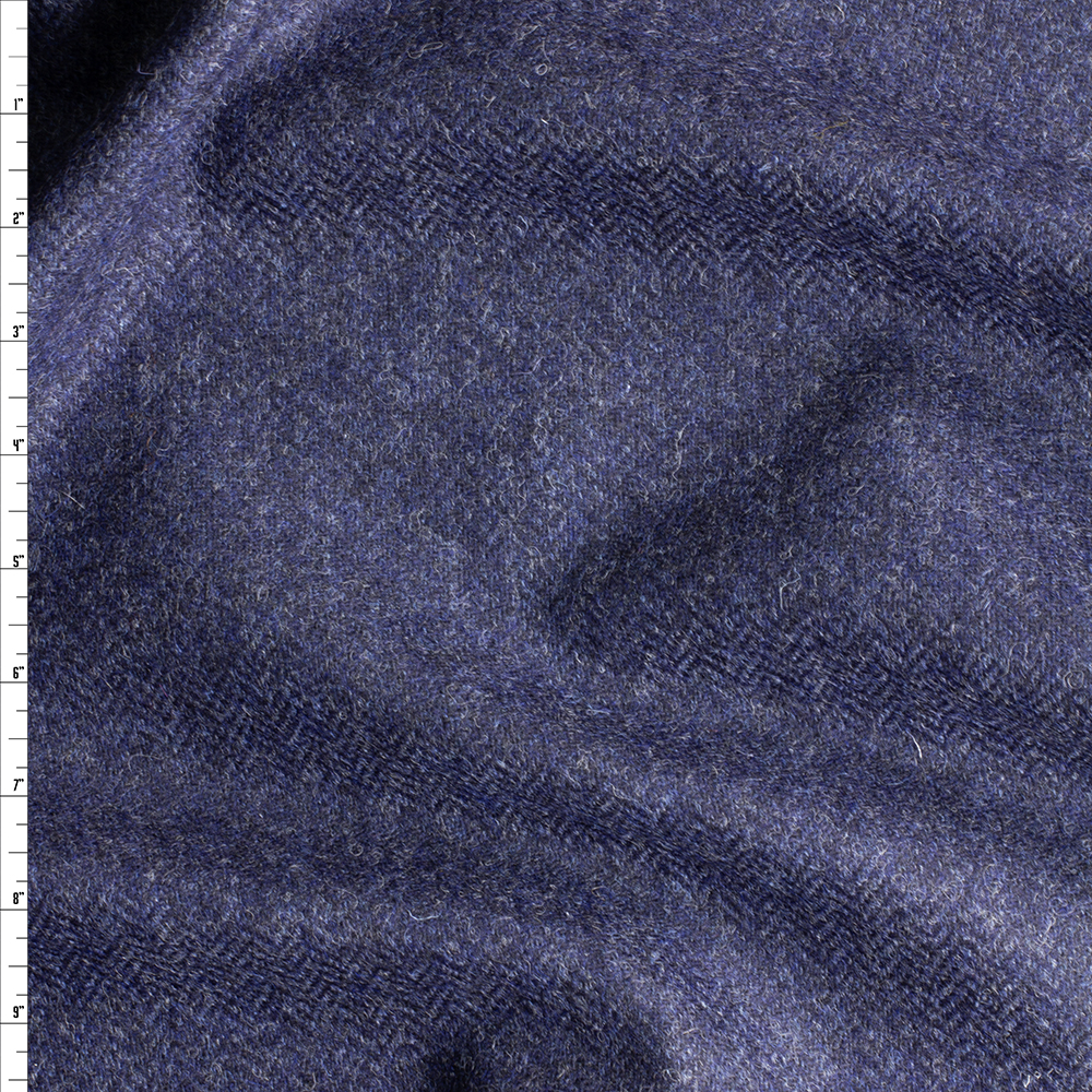Navy Herringbone Wool Coating #30525 Fabric By The Yard