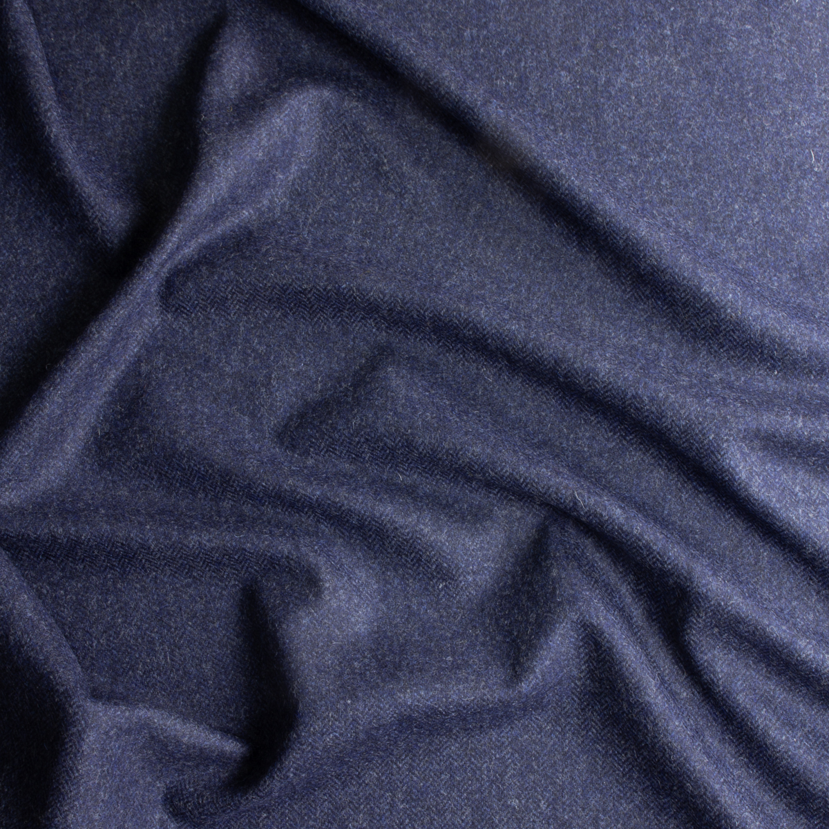 Navy Herringbone Wool Coating #30525 Fabric By The Yard - Wide shot