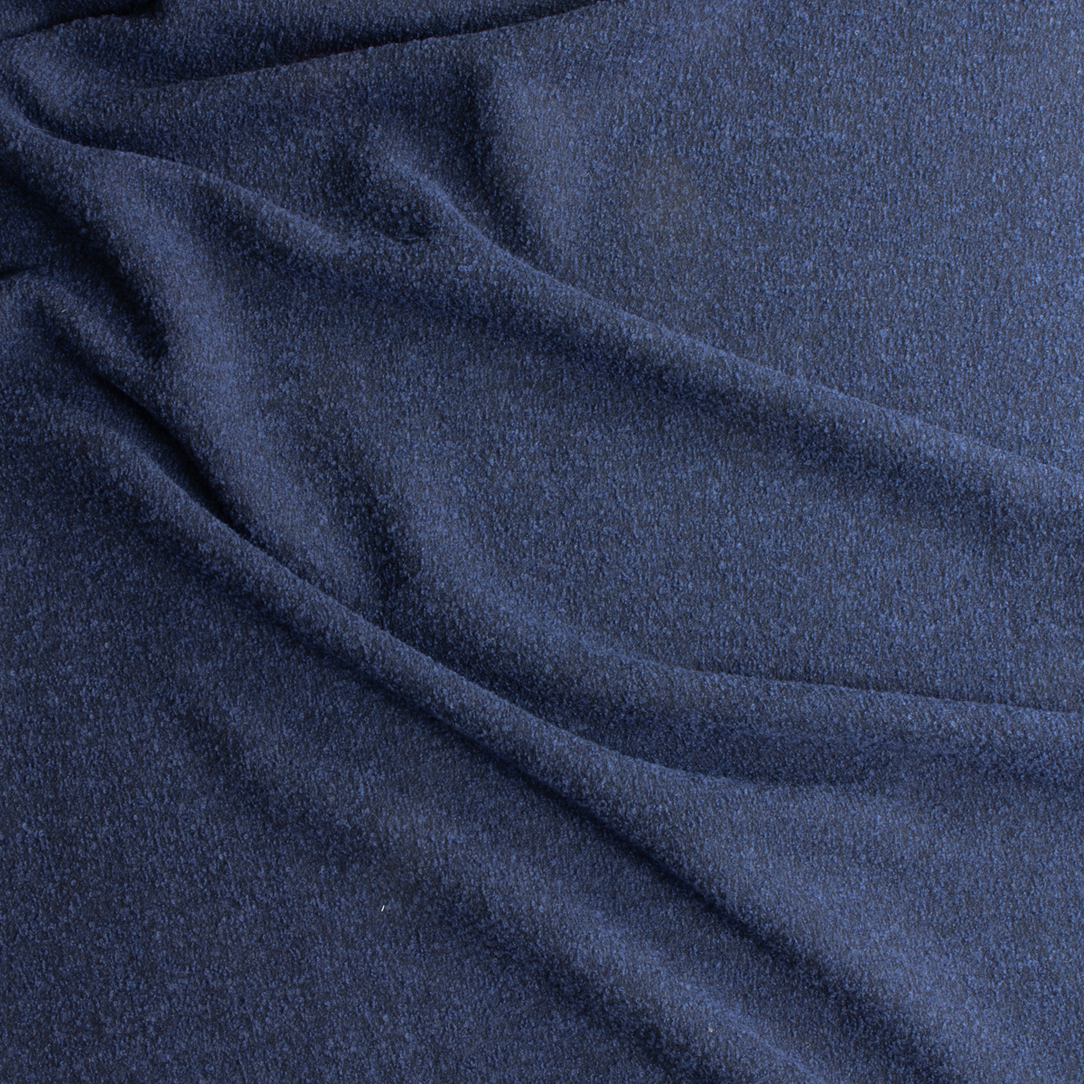 Dark Ocean Blue Wool Bouclé #30526 Fabric By The Yard - Wide shot