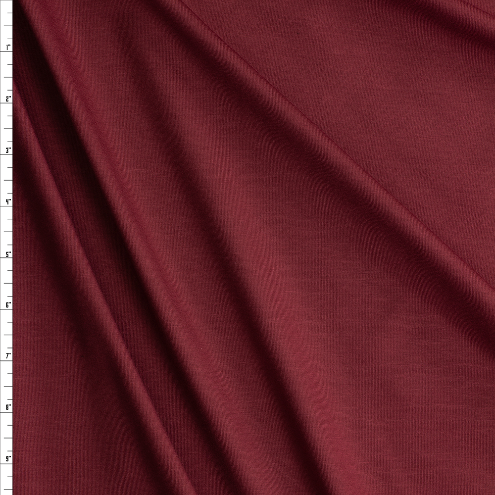 Maroon Laguna Stretch Cotton Jersey Knit from Robert Kaufman #30548 Fabric By The Yard