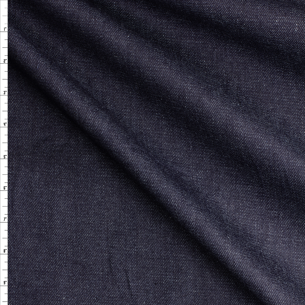 Dark Indigo 10oz Designer Stretch Denim #30567 Fabric By The Yard