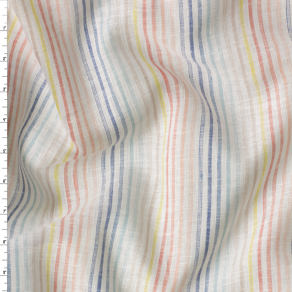 Coronado Sunset Stripes on White Rayon/Linen #30586 Fabric By The Yard