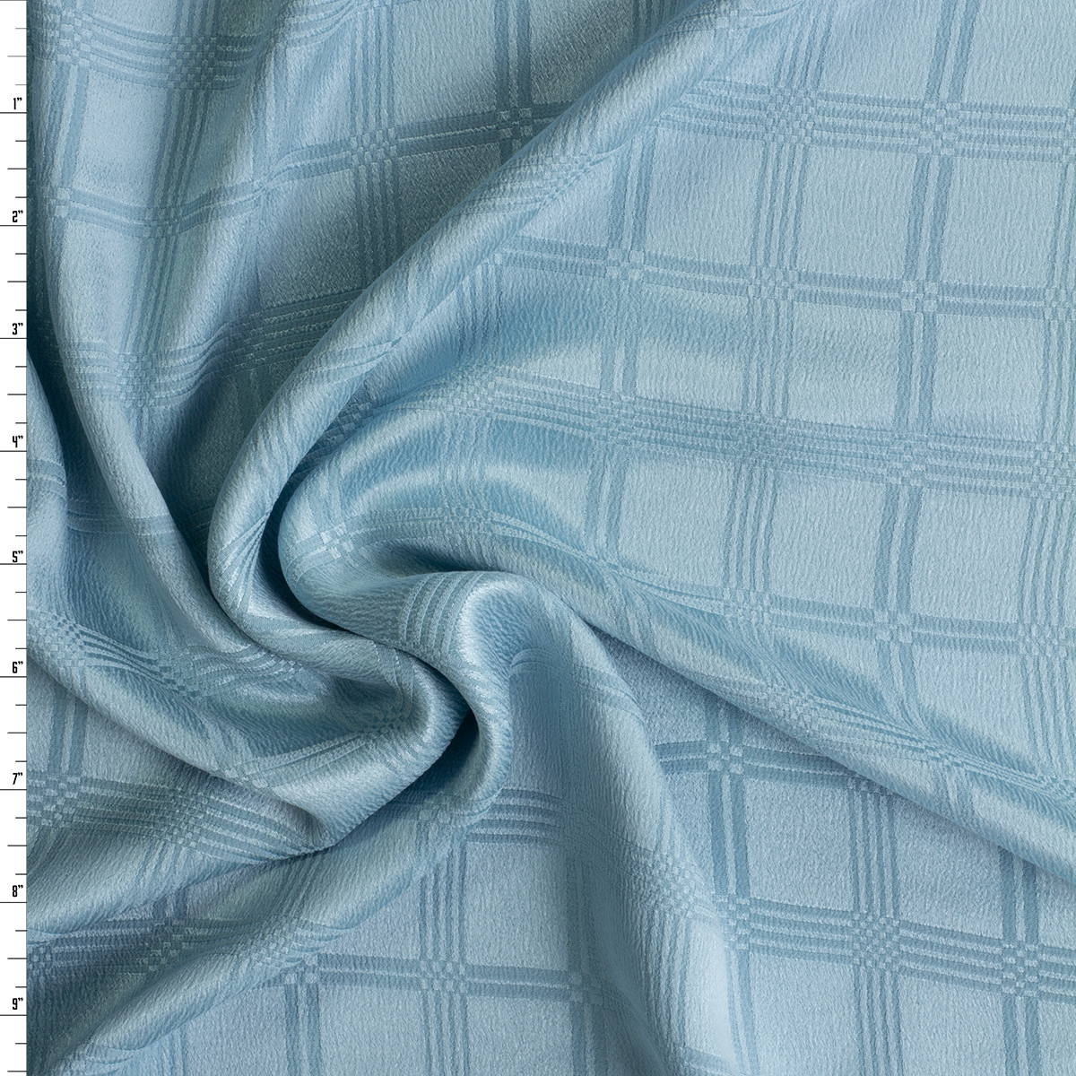 Sky Blue Geometric Silk Jacquard #30590 Fabric By The Yard