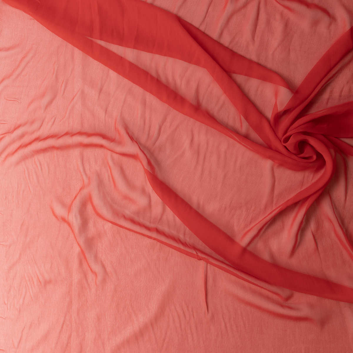 Red Crinkle Silk Chiffon #30592 Fabric By The Yard - Wide shot