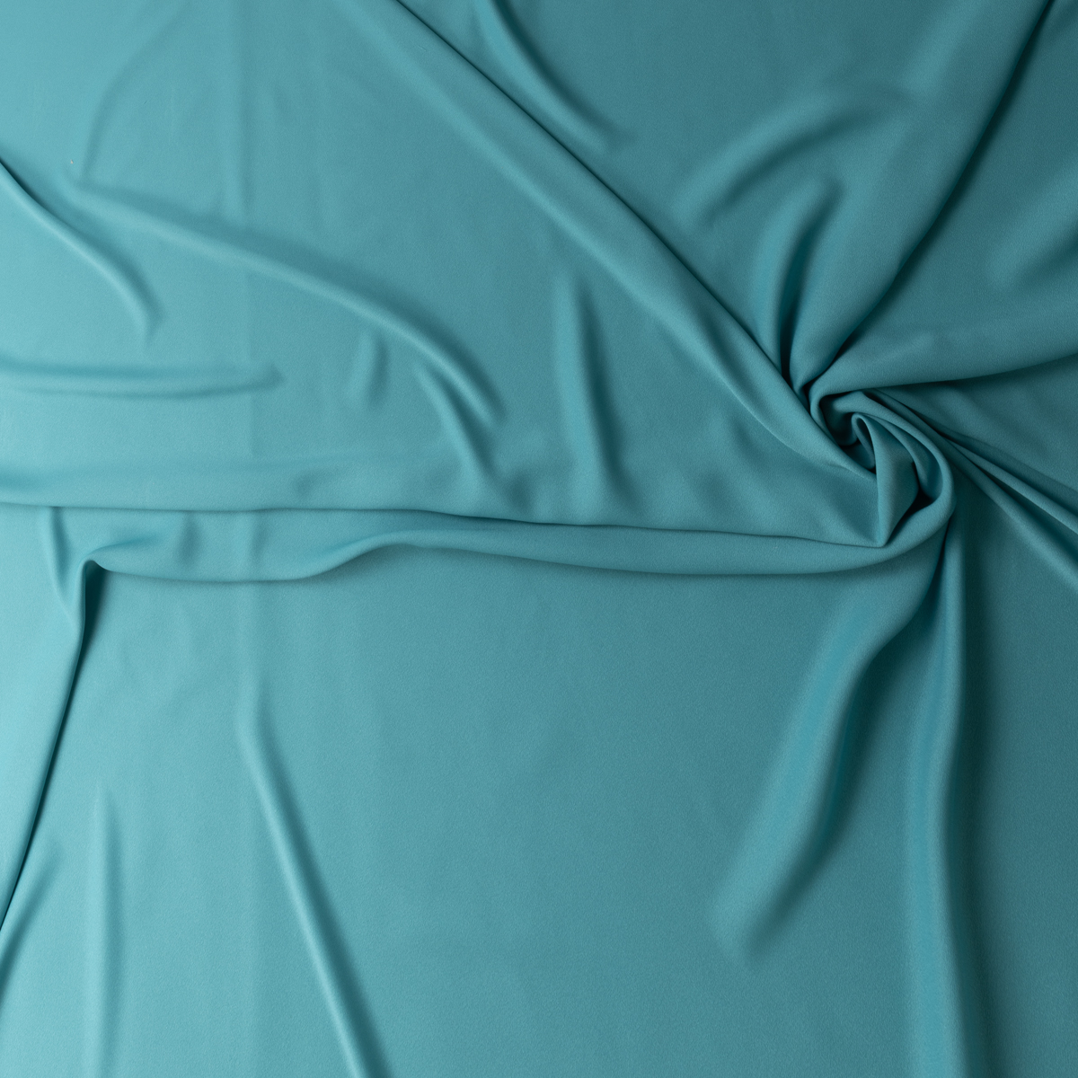Bright Teal Polyester Crepe #30602 Fabric By The Yard - Wide shot
