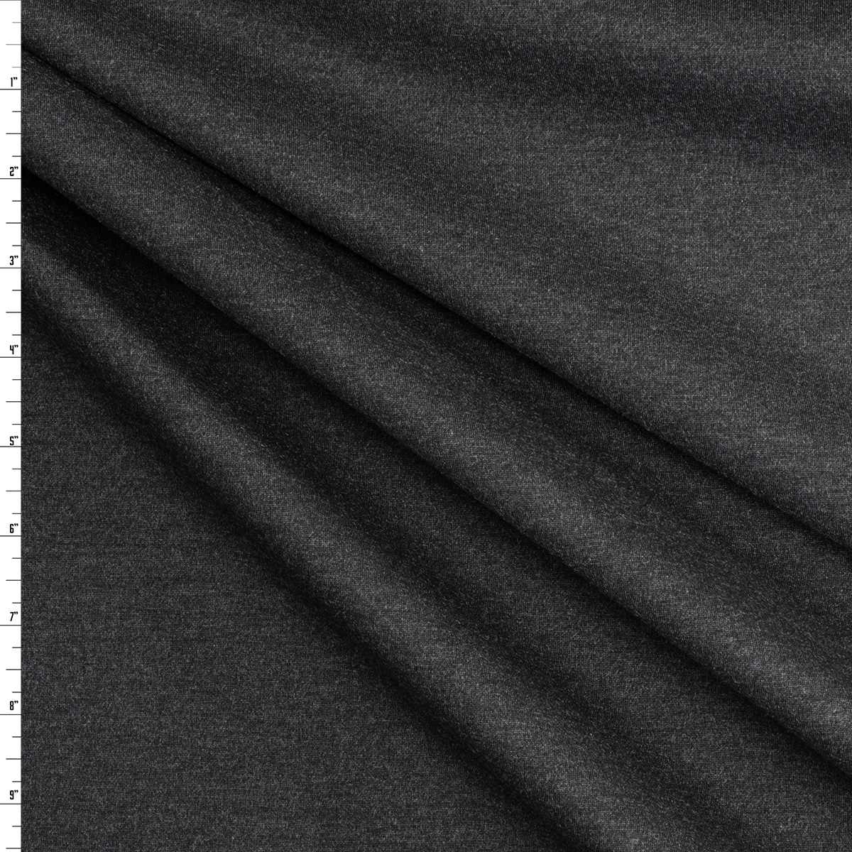 Charcoal Heather Designer Ponte De Roma #30618 Fabric By The Yard