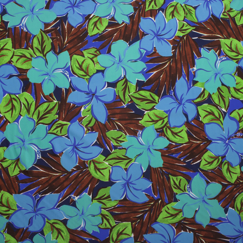 Turquose, BLue,a nd Green Island Floral Midweight Nylon/Lycra