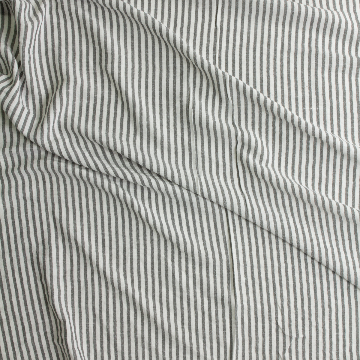 Black and White Vertical Stripe Rayon Seersucker #30698 Fabric By The Yard - Wide shot