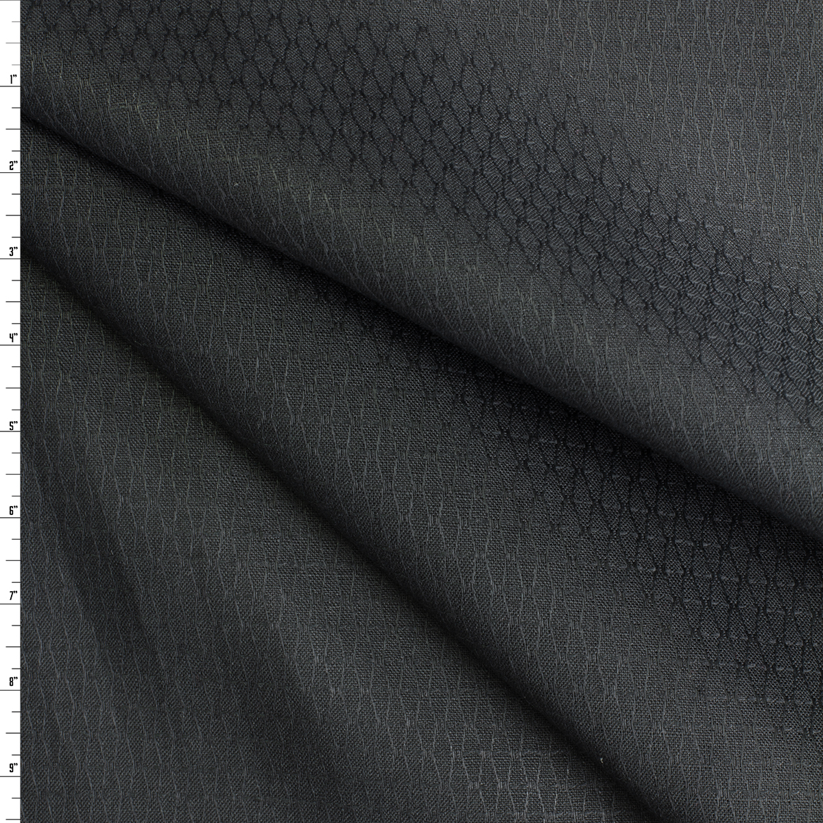 Black on Black Geometric Pattern Linen #30733 Fabric By The Yard