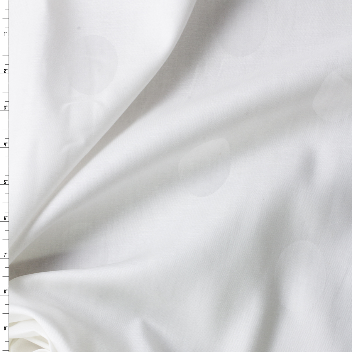 White Polka Dots on White Japanese Cotton/Linen Jacquard #30865 Fabric By The Yard