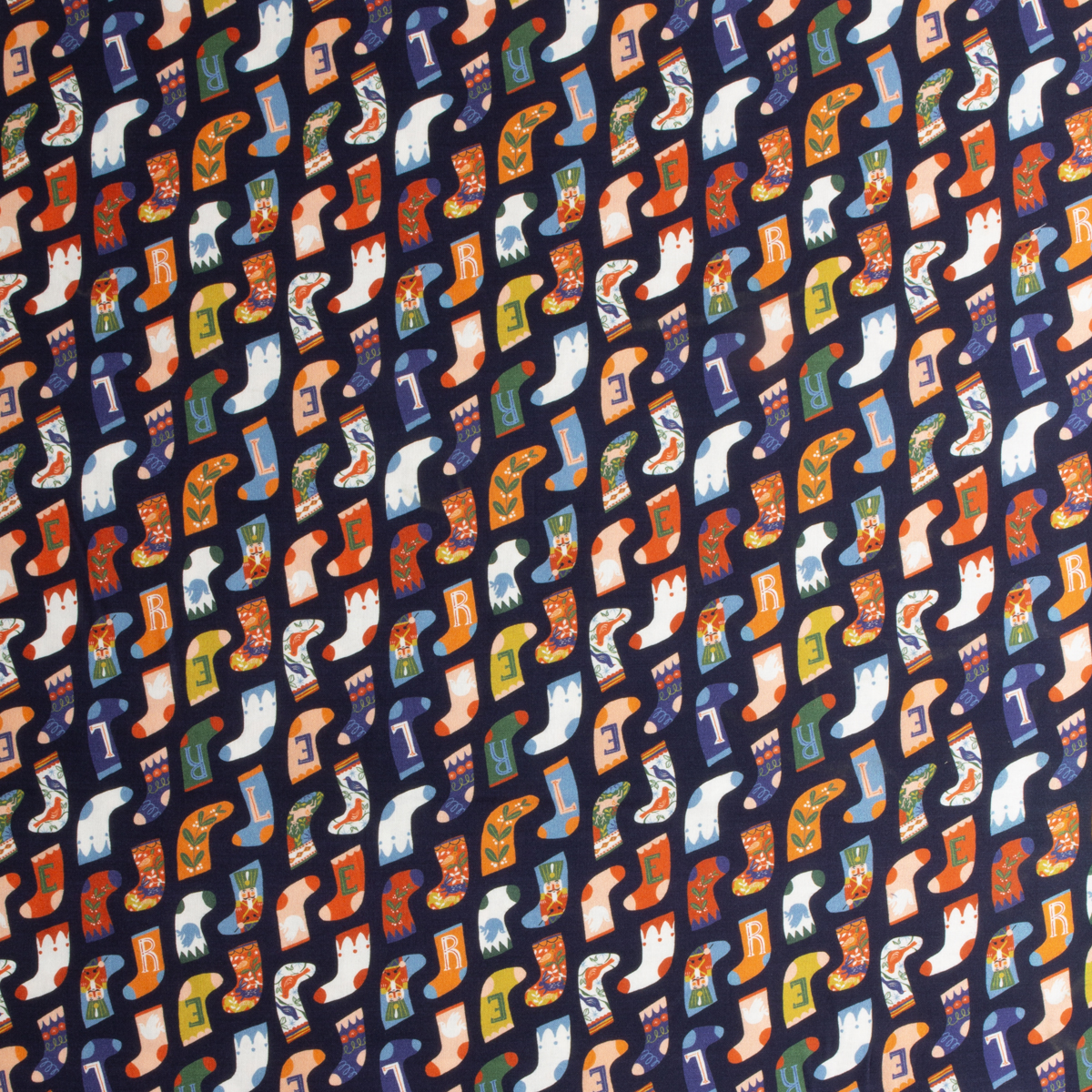 Tinsel Time Organic Cotton Print from Cloud 9 #30911 Fabric By The Yard - Wide shot