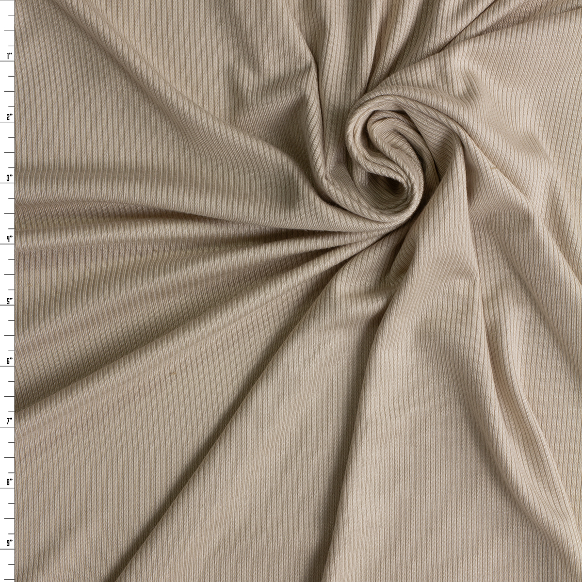 Tan Rayon Rib Knit #30940 Fabric By The Yard