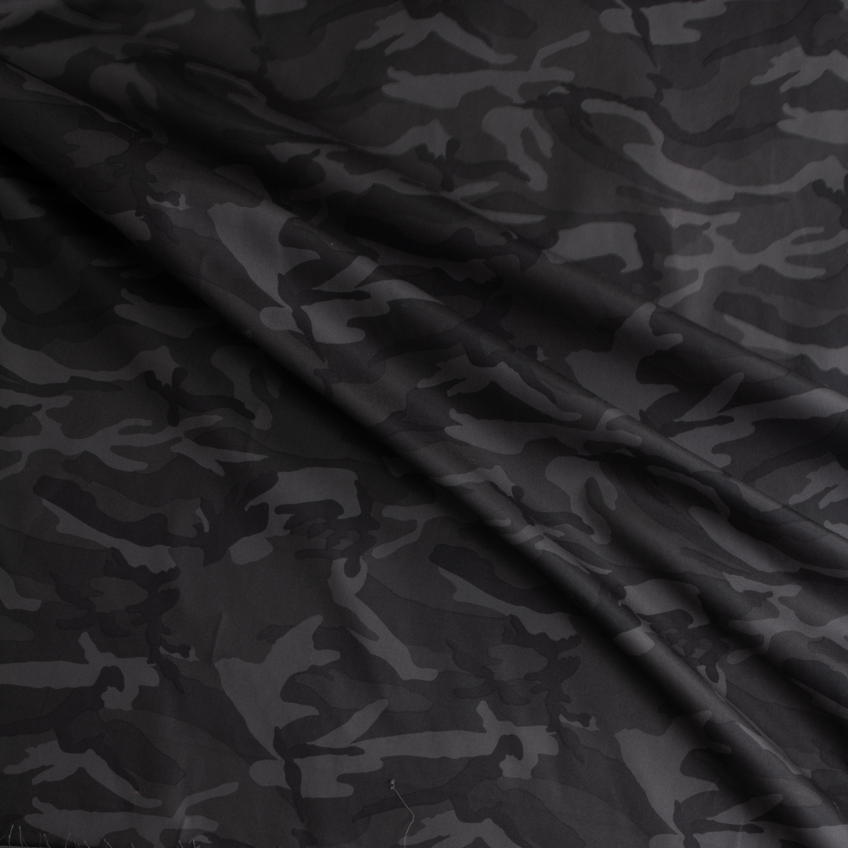Charcoal Camouflage Cotton Twill #30959 Fabric By The Yard - Wide shot