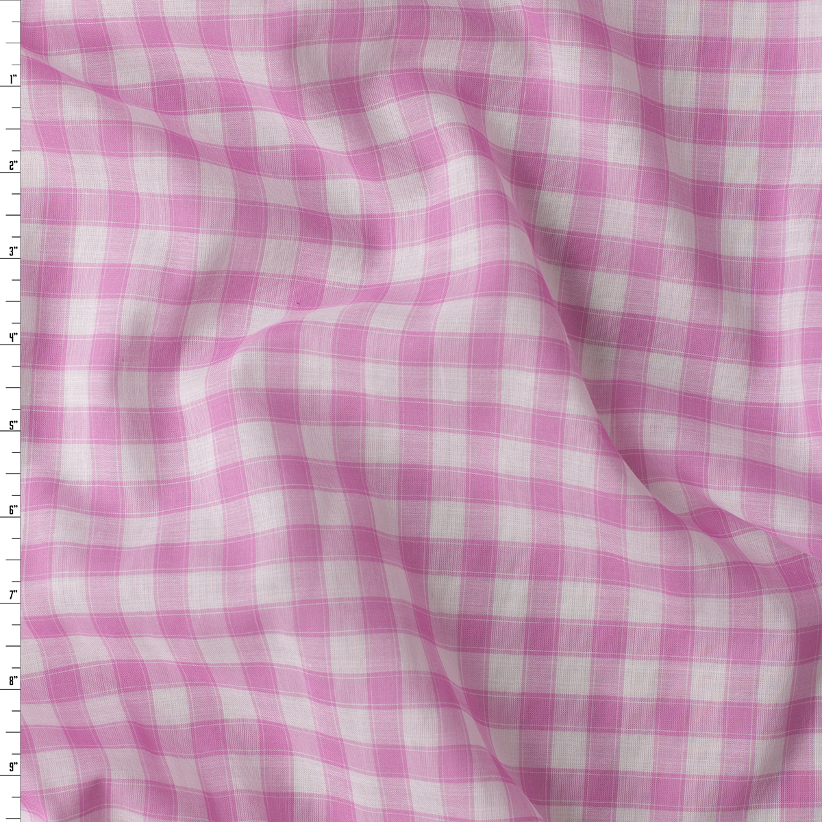 Pink and Blush Plaid Cotton Lawn #30984 Fabric By The Yard